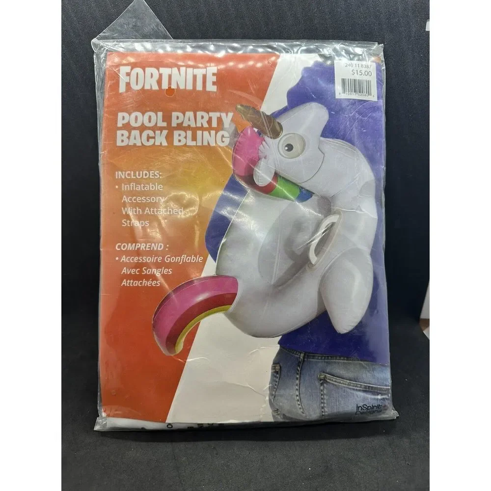 Halloween Fortnite Pool Party Back Bling Attached Straps, Inflatable Accessory